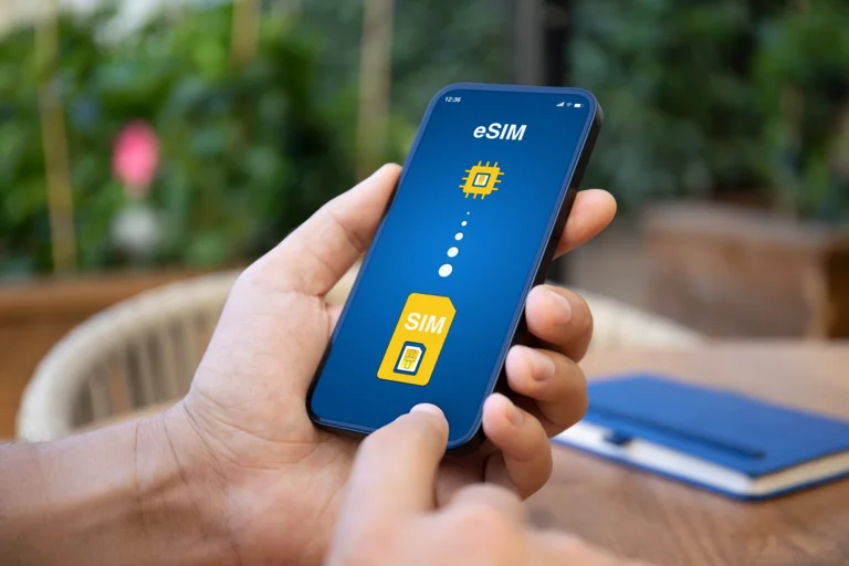 Phone with eSIM installation process